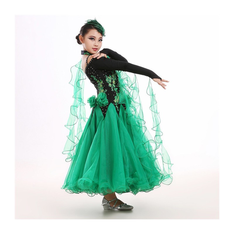 YLF0015    Children Ballroom  dance Dress